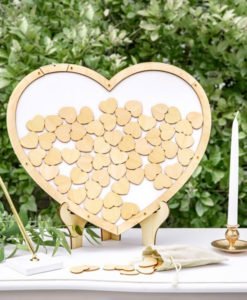 Livre d'or Coeur Cadre Bois