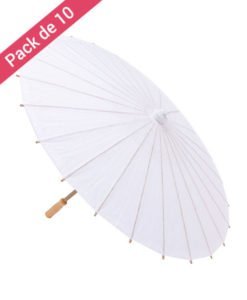 10 Ombrelles Blanches Mariage