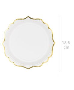 Assiette Blanche et Or Bapteme