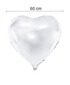 Ballon Coeur Alu Blanc