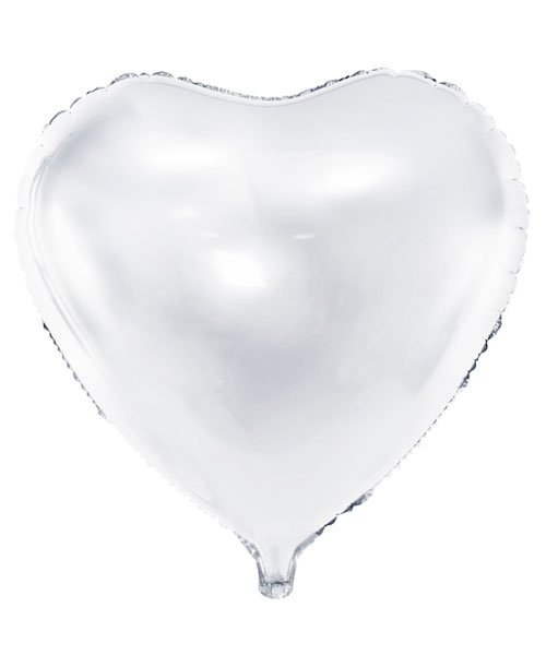 Ballon Coeur Alu Blanc
