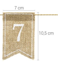 Numeros de Table en Jute Mariage