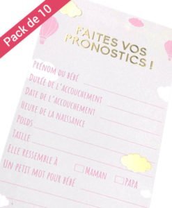 Carte Pronostic Baby Shower Fille