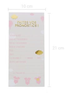 Carte Pronostic Baby Shower Fille