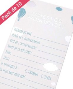 Carte Pronostic Baby Shower Garçon