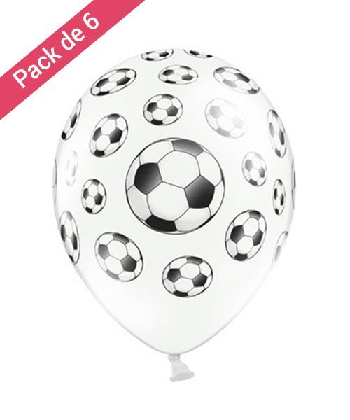 6 Ballons Motif Ballons de Foot - Olili