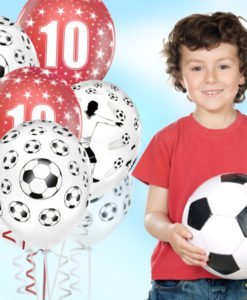 6 Ballons Motif Ballons de Foot - Olili