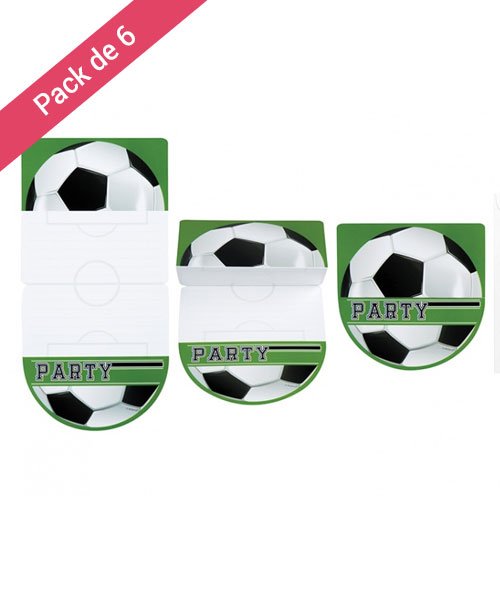 6 Cartes d'Invitation Ballon de Foot - Olili