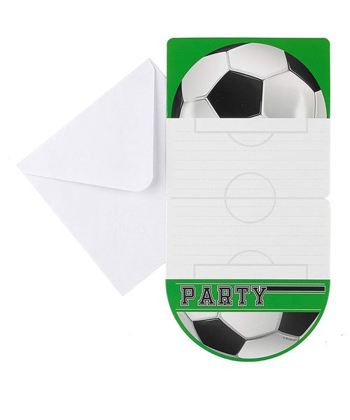 6 Cartes d'Invitation Ballon de Foot - Olili