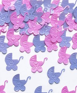 Confettis Poussette Baby Shower Fille