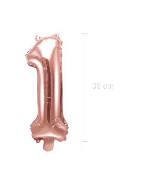 Ballon Chiffre 1 couleur Rose Gold (Taille : 35 ou 86 cm) - Olili