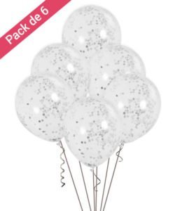 Ballons Confettis Argent