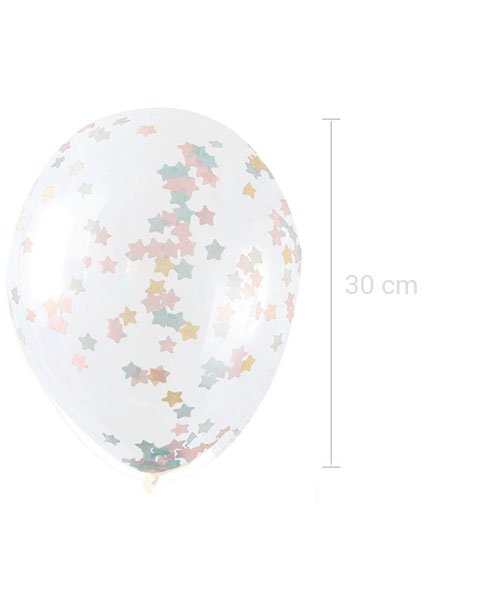 Lot de 5 Ballons Confettis Baby Boy - Couleur de Nuit