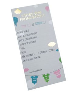 Carte Pronostics Baby Shower Mixte