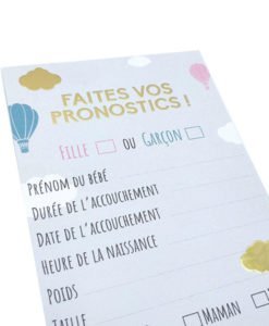 Carte Pronostics Baby Shower Mixte