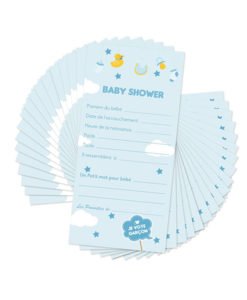 20 Cartes Pronostics Baby Shower Garçon