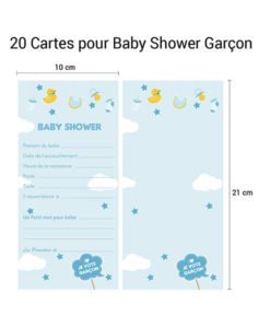 20 Cartes Pronostics Baby Shower Garçon