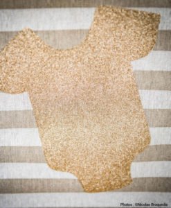 Chemin de Table Lin Beige pour Baby Shower