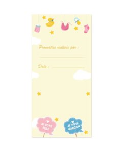 Carte Pronostic Baby Shower Mixte