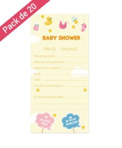 Carte Pronostic Baby Shower Mixte