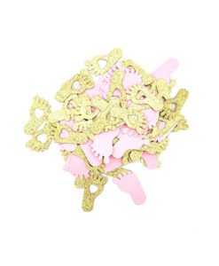 Confettis Pied Bébé Rose et Or