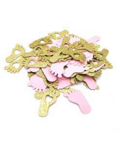 Confettis Pied Bébé Rose et Or