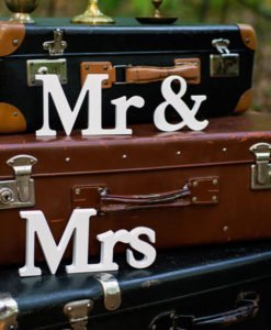 Lettres Bois Blanc Mr & Mrs