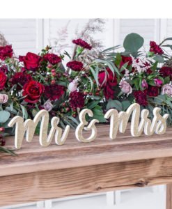 Lettres Bois Glitter Or Mr & Mrs