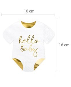 Serviettes Papier Body Blanches et Or