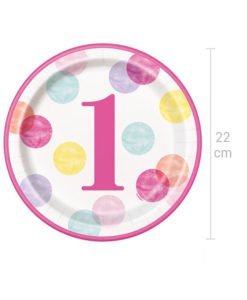 Grandes Assiettes Anniversaire 1 an Fille