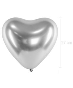 Ballon Latex Coeur et Argent