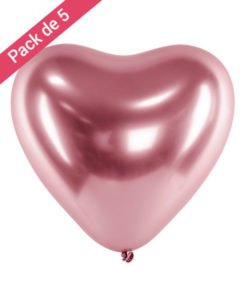 Ballon Latex Coeur et Rose Gold