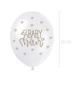 Ballons Blancs et Or pour Baby Shower