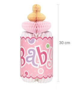 Biberon Papier Rose Baby Shower