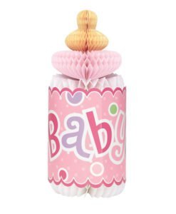 Biberon Papier Rose Baby Shower