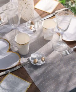 Chemin de Table Blanc et Or - Collection Just Married - Olili