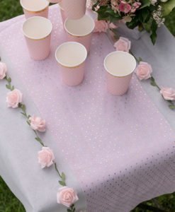 Chemin de Table Rose et Or