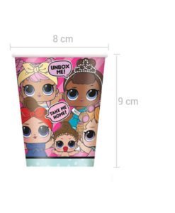 Gobelets Cartons Poupee LOL Anniversaire