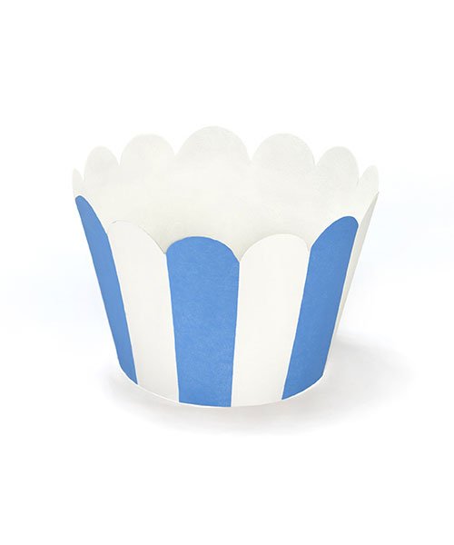 Habillage Cupcake Bleu Rayures Blanches
