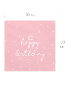 Serviettes Roses Happy Birthday