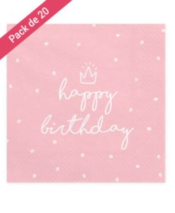 Serviettes Roses Happy Birthday