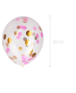 Ballon Confettis Or et Rose