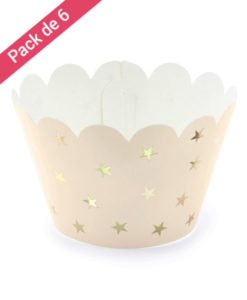 Habillage Cupcake Peche et Etoile Or