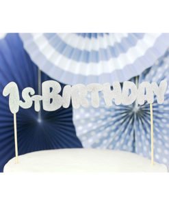 Pic Gateau 1st Birthday Argent Glitter