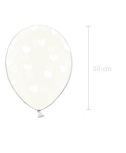 Ballons Transparents avec Coeur Blanc