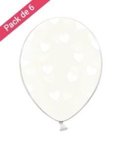 Ballons Transparents avec Coeur Blanc