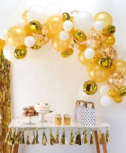 Arche Ballons Blancs et Or