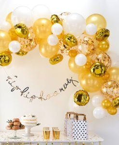 Arche Ballons Blancs et Or