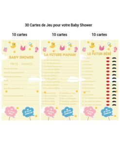 Jeu pour Baby Shower - 30 cartes