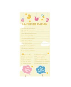 Jeu pour Baby Shower - 30 cartes